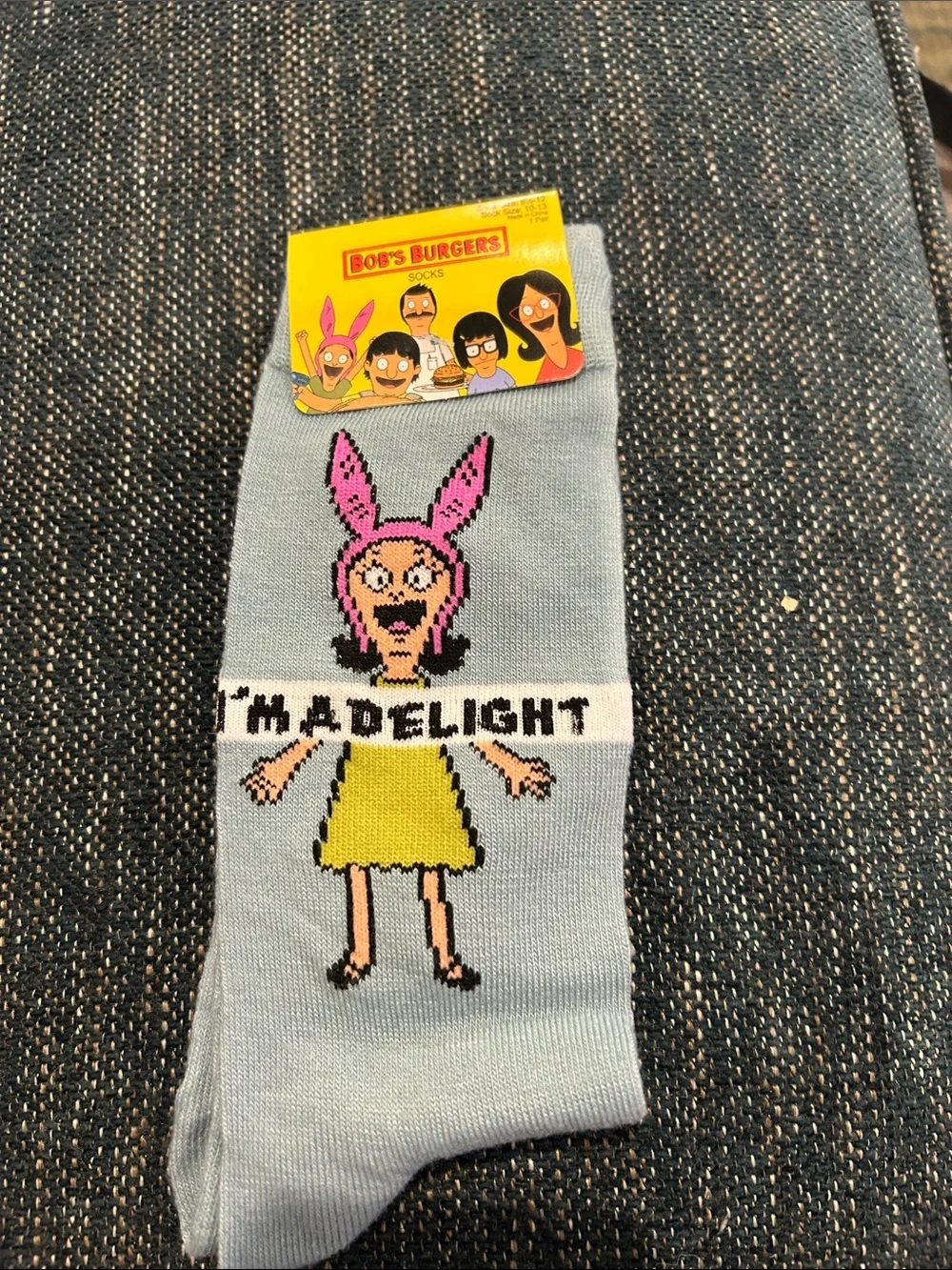 Kids Light Blue 'I'm a Delight' Louise Socks